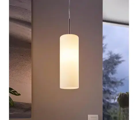 Svietidlá EGLO 85977 - luster na lanku TROY 3 1xE27/60W biela 85977
