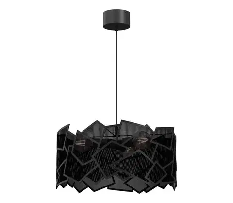 Svietidlá  Luster na lanku CAMO 3xE27/15W/230V čierna 550