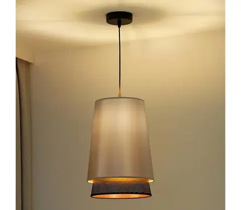 Svietidlá  - Luster na lanku BELL SHINY 1xE27/15W/230V pr. 25 cm strieborná/čierna 603256