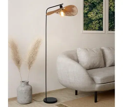Lampy Eglo 31966 - Stojacia lampa SIRUELA 1xE27/42W/230V hnedá/čierna 31966