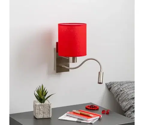 Svietidlá BRILAGI - LED Nástenná lampa NUBILA 1xE27/25W/230V + LED/3W chróm/červená BG1556+BG1578