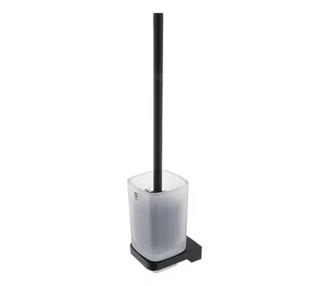 Svietidlá NIMCO MAC 29094CN-90 - Nástenná WC štetka MAYA matné sklo/matná čierna MAC 29094CN-90