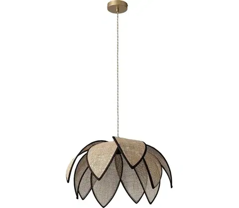 Svietidlá Osram - Závesný luster na lanku DECOR RATTAN 1xE27/15W/230V pr. 48 cm béžová/čierna 4058075847248
