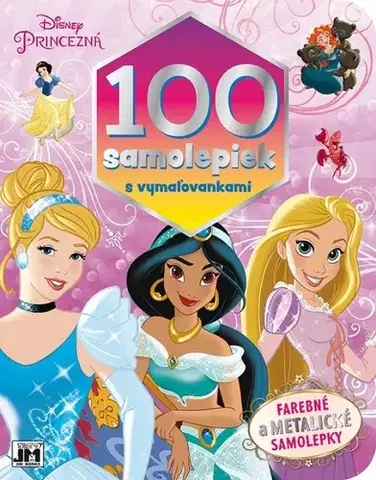 Nalepovačky, vystrihovačky, skladačky Princezné: 100 samolepiek s vymaľovankami