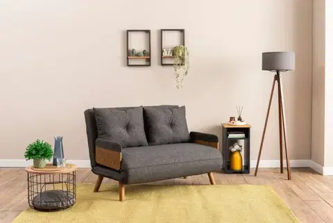 Pohovky a gauče Dvojmiestna rozkladacia pohovka Cosmo 2-Seater - Dark Grey