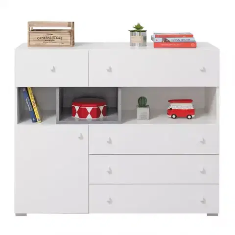 Komody do detskej izby Komoda  Sigma SI12  Bielyy Lux/betón