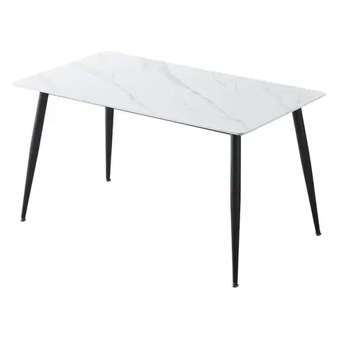 Jedálenské stoly Jedálenský stôl ADRIA 140x80 biely mramor