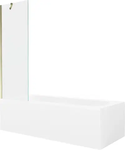 Sprchové dvere MEXEN/S - Vega obdĺžniková vaňa 180 x 80 cm s panelom + vaňová zástena 60, transparent, zlatá 550118080X9506000050