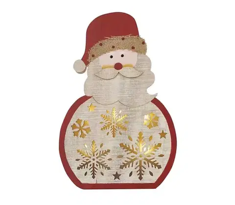 Vianočné osvetlenie  5 LED drevený Santa, 30 cm, 2x AAA, vnútorná, teplá biela (DCWW24)