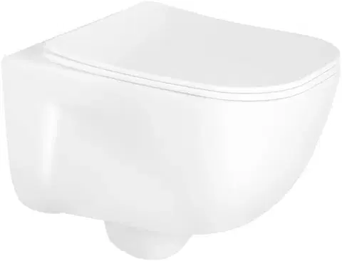 Záchody MEXEN/S - MARGO závesná WC misa vrátane sedátka s slow-slim, duroplast, biela 30420900