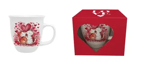 Hrnčeky, šálky, podšálky DUO - Hrnček 650ml LOVING CATS v darčekovej krabičke