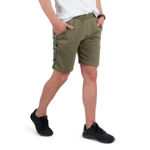 Pánske kraťasy a šortky Pánske teplákové kraťasy inSPORTline Easystrap khaki - L