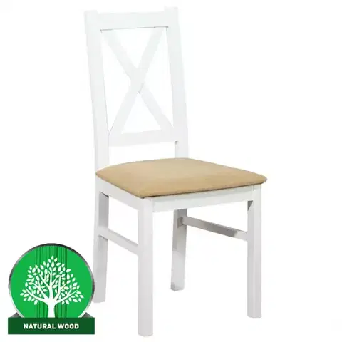 Drevené stoličky Stolička W113 biely donna 13