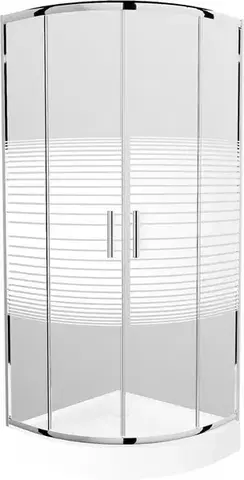 Vane MEXEN/S - Rio štvrťkruhový sprchovací kút 90 x 90, dekor/mráz, chróm + vanička Rio 863-090-090-01-20-4710