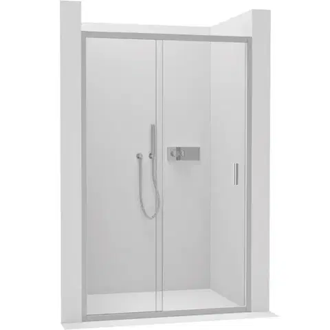 Sprchovacie kúty CERANO - Sprchové posuvné dvere Varone LINE Ľ/P - 6 mm - chróm, transparentné sklo - 160x195 CER-8050BD7556
