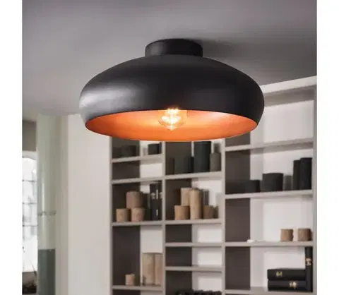Svietidlá Eglo 55248 - Stropné svietidlo MOGANO 1xE27/60W/230V čierna 55248
