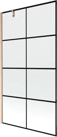 Sprchové dvere MEXEN/S - Next vaňová zástena FIX 100 x 150, čierna vzor, meď kartáčovaná - 895-100-000-00-70-77 895-100-000-00-77-65
