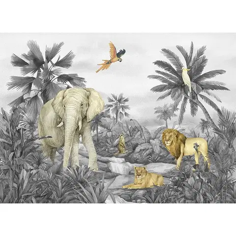 Tapety Detská fototapeta Jungle 252 x 182 cm, 4 diely