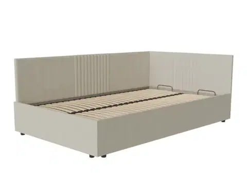 Postele Dolmar Posteľ s výklopným roštom ELEN | béžová 120 x 200 cm