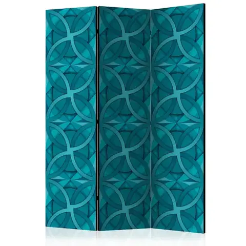 Paravány Paraván Geometric Turquoise Dekorhome