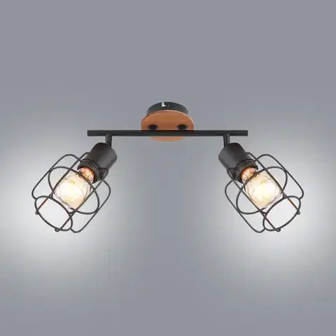 Moderné lampy do obývačky Stropné bodové svietidlo 54037-2 čierno-hnedá LS2