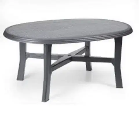 Záhradné stolíky Kinekus Stôl DANUBIO, antracit, ratanový, efekt