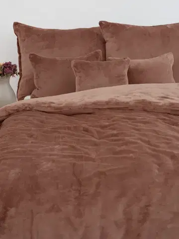Obliečky MKLozkoviny.sk Predĺžené obliečky mikroplyš Exclusive – Laura mocha mousse - 140 × 220 cm - 70 x 90 cm