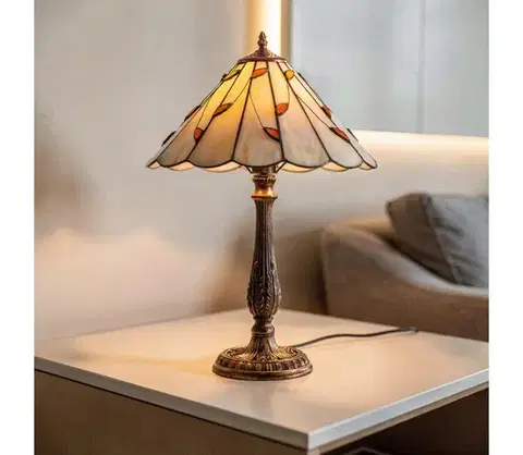Lampy BRILAGI - Tiffany vitrážová stolná lampa FOLIA 2xE27/60W/230V BRT-B015C