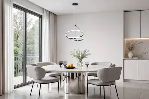 Stropná svetla LOCO lampa wisząca czarny+chromowy 30W LED 3000, 4000, 6000K osłonka biała