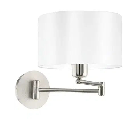 Svietidlá Eglo 33269 - Nástenné svietidlo PASTERI 1xE27/60W/230V matný chróm/biela 33269