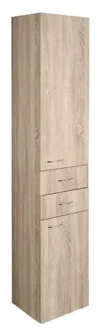 Kúpeľňový nábytok AQUALINE - ZOJA/KERAMIA FRESH skrinka vysoká 35x184x29cm, dub platin 51222
