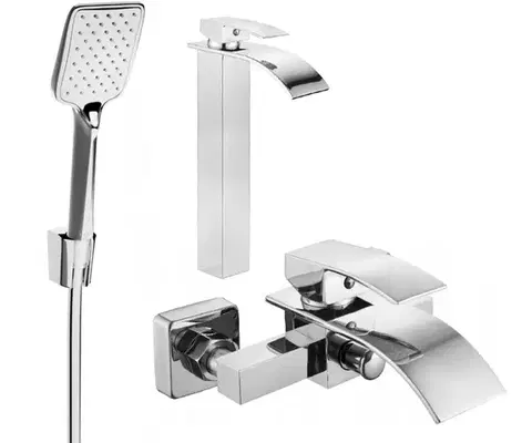 Kúpeľňové batérie MEXEN/S - Aries R62 Set umývadlovej a vaňovej batérie s príslušenstvom, chróm 744813R62-00