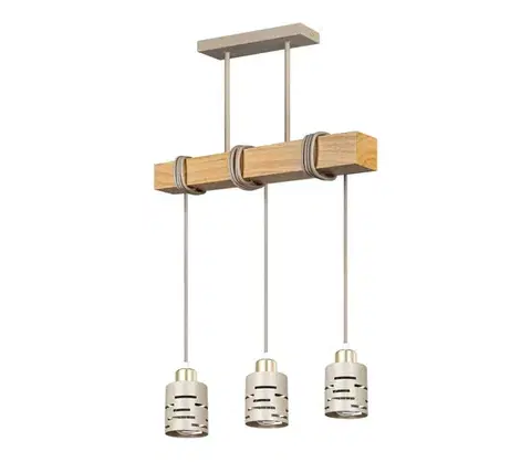 Svietidlá  Luster na lanku ELEN 3xE27/35W/230V béžová/zlatá/hnedá ELEN PENDANT LIGHT 3BEIGE WOOD