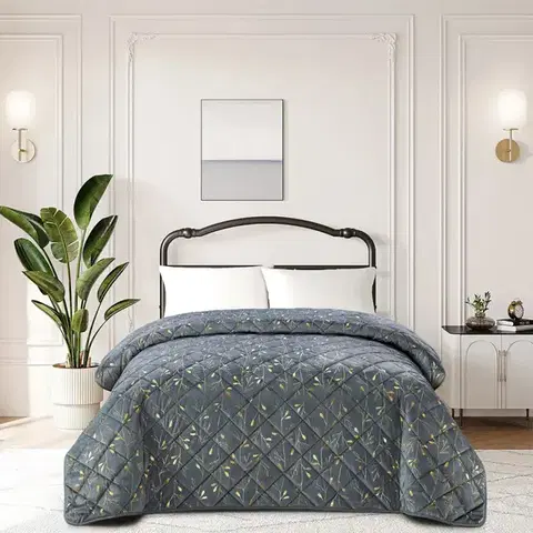 Prehozy na posteľ Prikrývka na posteľ Amelia 2504-15 sivá 220x250 cm