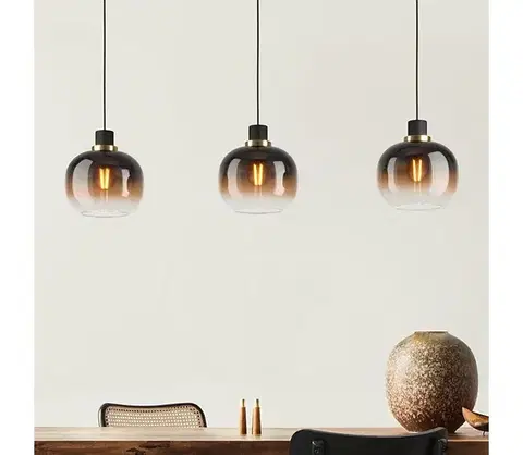 Svietidlá Eglo 99615 - Luster na lanku OILELLA 3xE27/40W/230V hnedá 99615