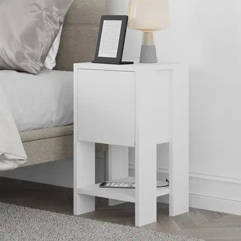 Nočné stolíky Nočný stolík Ema - White, White