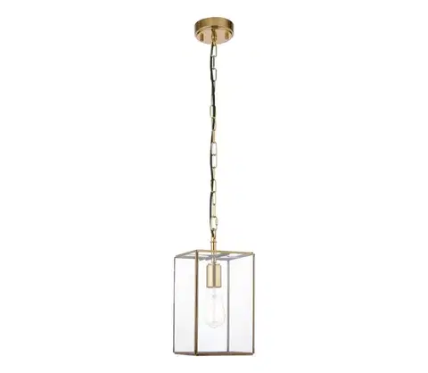 Svietidlá Endon 119142 - Luster na reťazi HAMMOND 1xE27/10W/230V 17x17 cm mosadz 119142