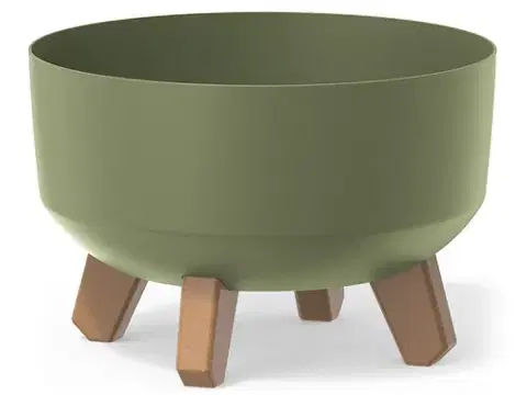 Kvetináče a truhlíky NABBI DGRL240L plastový kvetináč na nožičkách 23,5 cm zelená