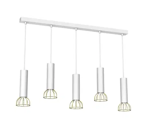 Svietidlá  Luster na lanku DANTE 5xGU10/25W/230V biela/zlatá MLP7256