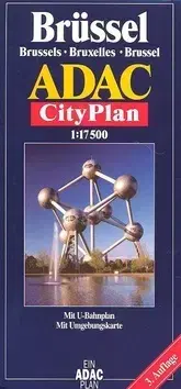 Sprievodcovia, mapy, atlasy Brüssel Brussels Bruxelles brussel ADAC City Plan 1: 17 500
