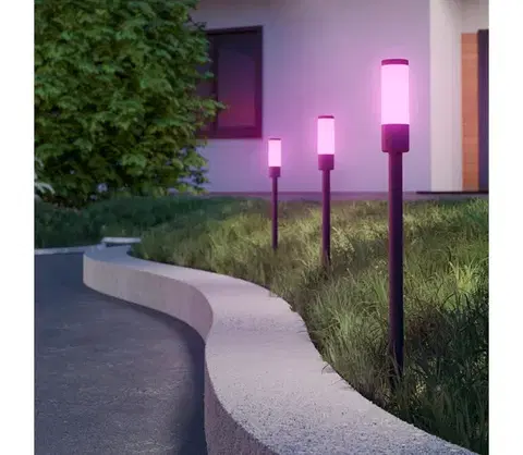 Záhradné lampy Eglo 902043 - RGB LED vonkajšia lampa ZANCARO LED/1W/230V IP44 čierna + diaľkové ovládanie 902043