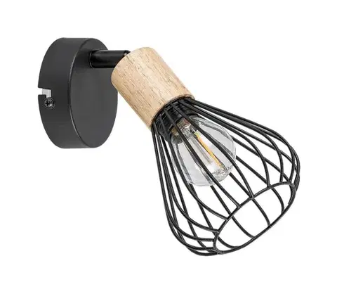 Svietidlá Rabalux 3147 - Nástenné bodové svietidlo FARFALLE 1xE14/25W/230V čierna/buk 3147