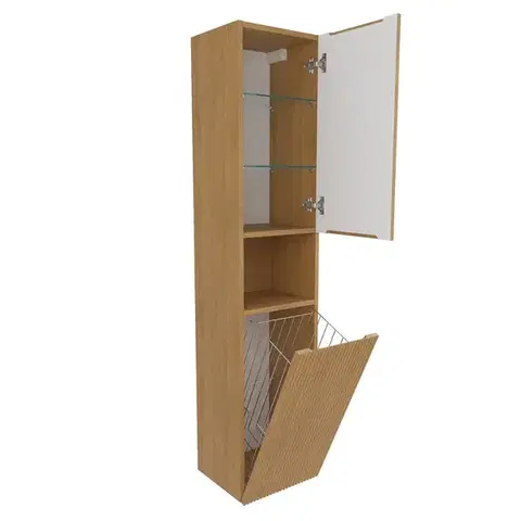 Kúpeľňový nábytok Kúpeľňová skrinka vysoká SAT Evolution 36x165x32 cm dub medový mat SATEVOV36DMK SATEVOV36DMK