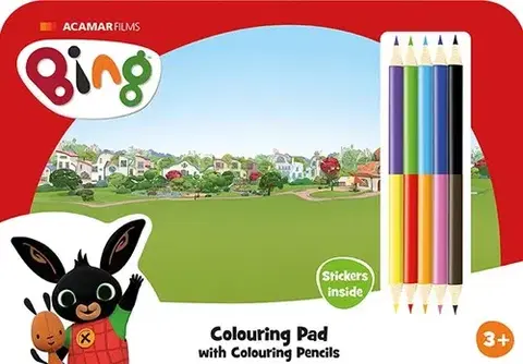 Nalepovačky, vystrihovačky, skladačky Bloky na kreslenie s pastelkami - Bing