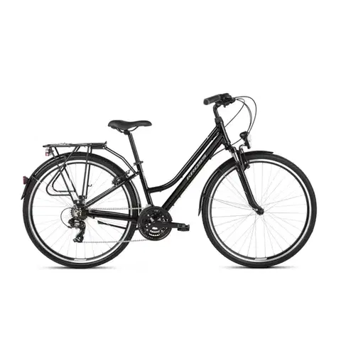 Bicykle Dámsky trekingový bicykel Kross Trans 1.0 28" SR - model 2021 čierna/šedá (nová) - S (15", 146-158 cm)