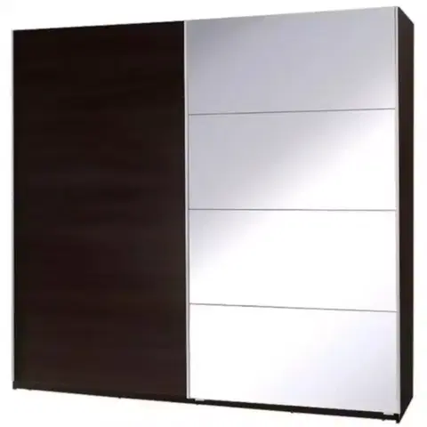 Šatníkové skrine Skriňa Twister 3 Gaštan wenge/zrkadlo 225 cm
