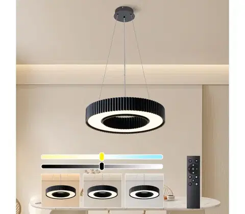 Svietidlá BRILAGI - Stmievateľný LED luster LUMIX LED/48W/230V 3000–6000K čierny, priemer 50 cm + diaľkové ovládanie BRI861