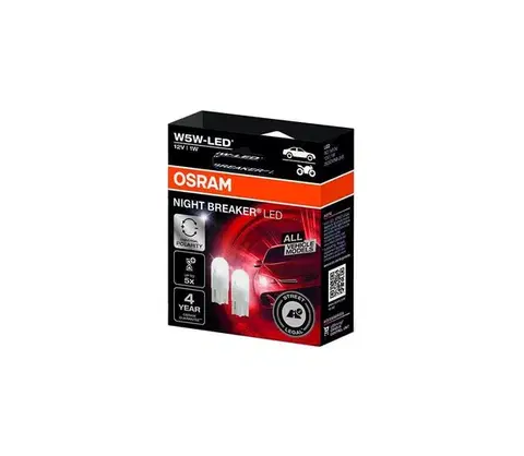 Žiarovky SADA 2x LED autožiarovka NIGHT BREAKER W2.1x9.5d/1W/12V 5700K - Osram 2825DWNB-2HFB