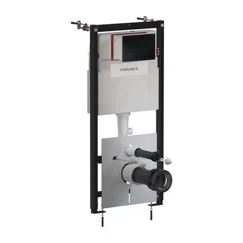 Záchody OMNIRES - SET: STRONGFRAME Rám do podomietkovej inštalácie s ECO splachovaním + MINIMAL splachovacie tlačidlo, matná čierna STFWCECO1M-RBLM