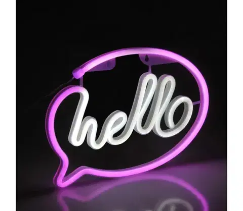 Svietidlá  LED Neónová nástenná dekorácia HELLO LED/3W/3xAA USB ružová 327147